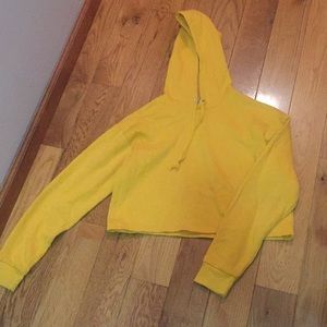 Mustard yellow cropped H&M hoodie
